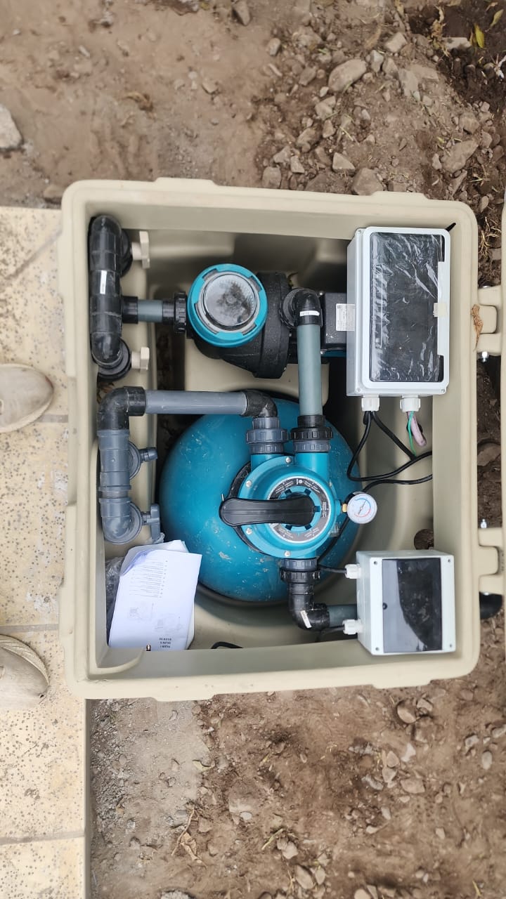 Sala de equipos para piscina